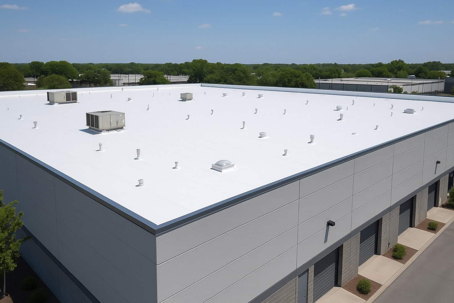 TPO roof system installed on a Miami commercial building